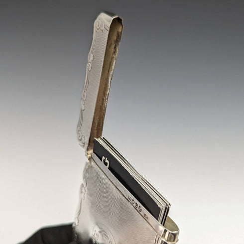 1855年 英国アンティーク 純銀製カードケース 55g Nathaniel Mills